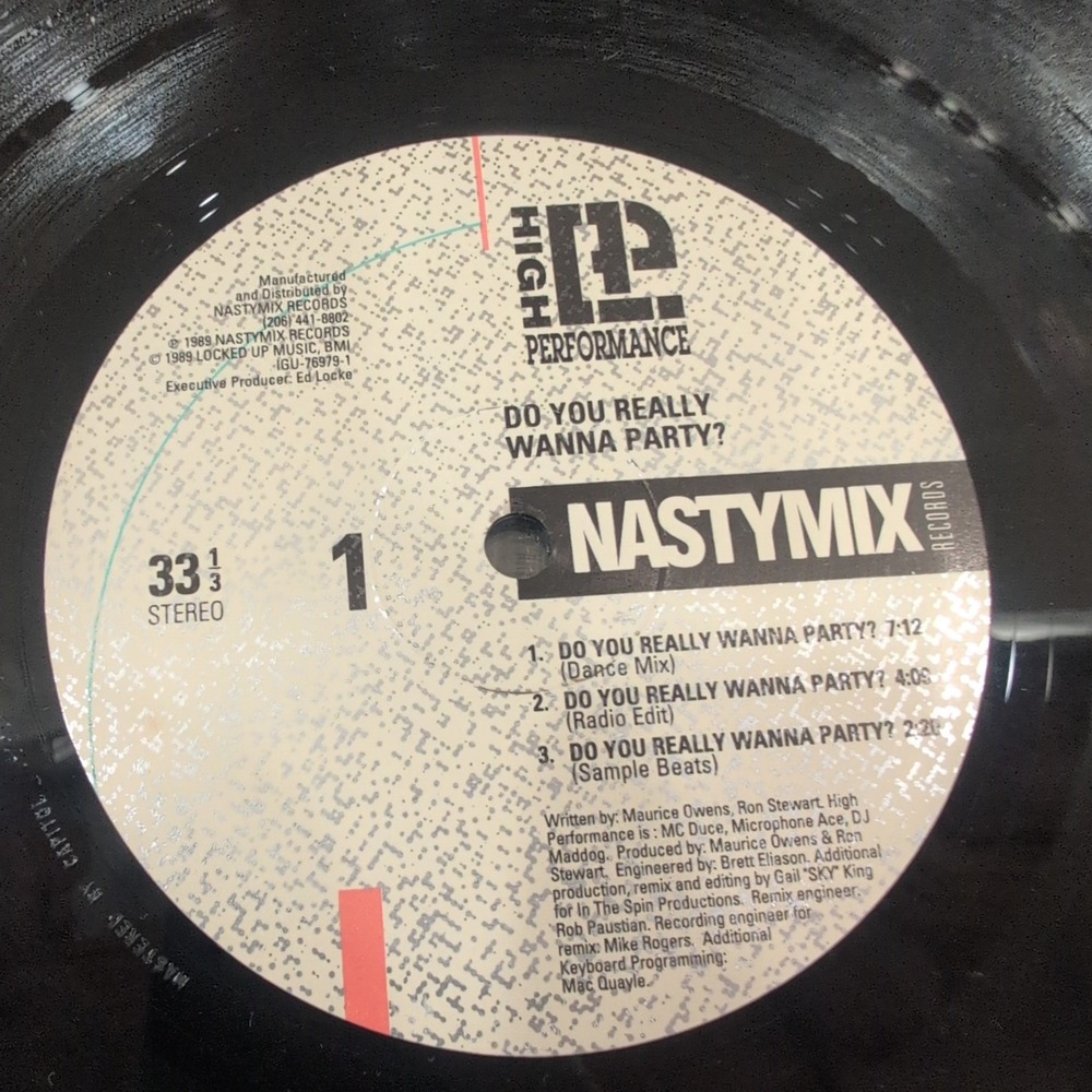 High Performance Do You Really Wanna Party? 12" Vinyl Single Nastymix 1989 VG - Picture 5 of 7